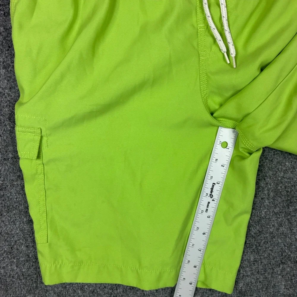 Gap Mens Lime Green Cargo Swim Trunks Board Shorts Mesh Lined Size Large Striped